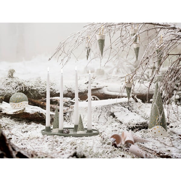 Viseća zelena keramička dekoracija Kähler Design Cone, visina 14,5 cm-image-1