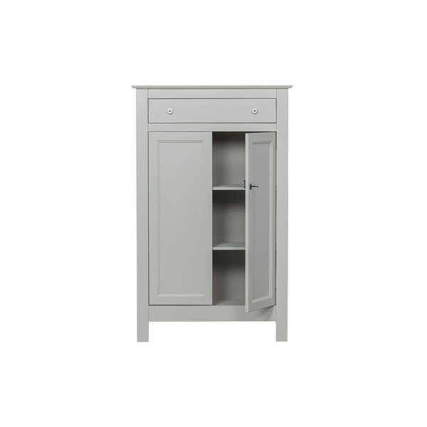 Svijetlo siva visoka komoda od masivnog bora sa zaključavanjem 93x150 cm Eva – WOOOD-image-2