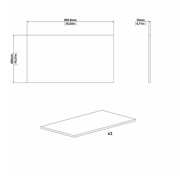 Dodatne police za ormar u kompletu od 3 komada (širina 89 cm) Verona - Tvilum-image-2