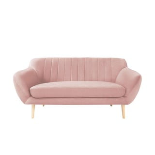Svijetlo ružičasta sofa od baršuna Mazzini Sofas Sardaigne, 158 cm