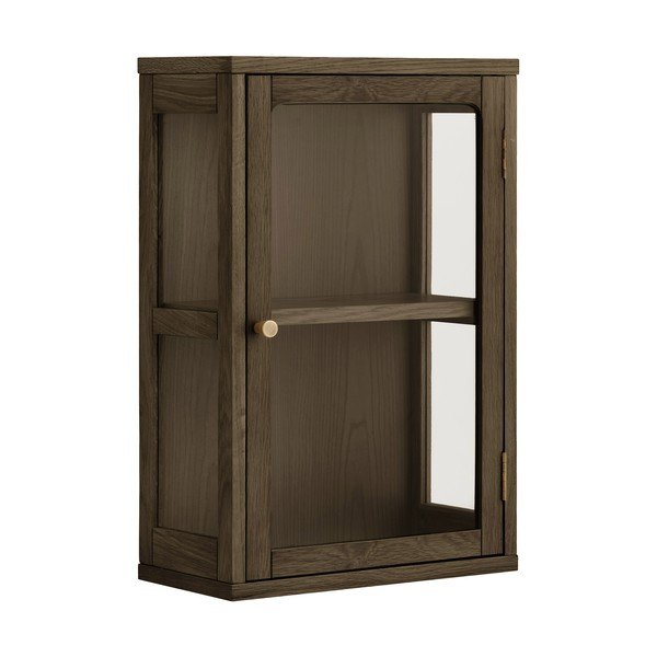 Tamno smeđa viseća vitrina u dekoru hrasta 40x60x20 cm Zamora – House Nordic