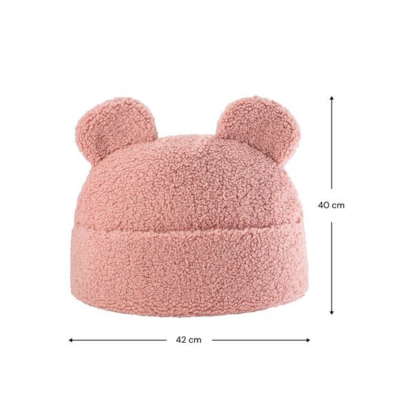 Ružičasti dječji jastuk za sjedenje od bouclé tkanine Teddy Pouch – Wigiwama-image-2