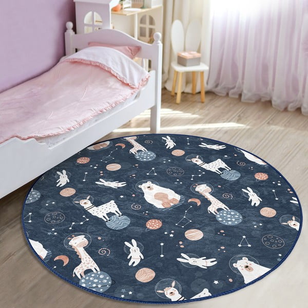 Tamno plavi dječji tepih ø 120 cm Comfort – Mila Home-image-1
