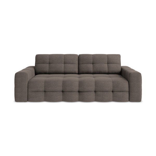 Smeđa sklopiva sofa od bouclé tkanine 255 cm Milu – Makamii