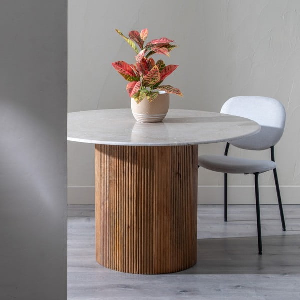 Okrugao blagovaonski stol s mramornom pločom ø 120 cm – Ixia-image-1