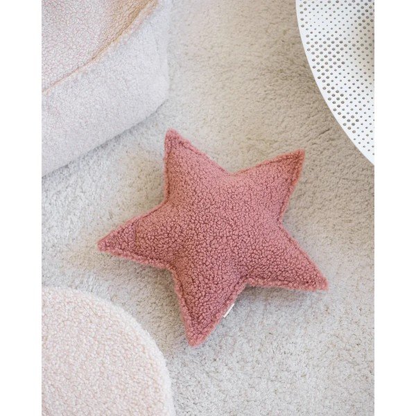 Ružičasti dječji jastuk za sjedenje od bouclé tkanine Star – Wigiwama-image-2