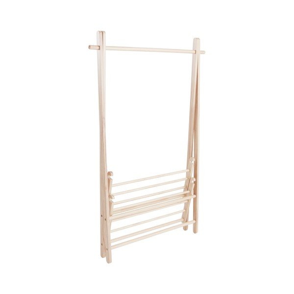 Stalak za odjeću od masivnog bora u svijetloj prirodnoj boji 100x150x41 cm Cole – Jotex-image-3