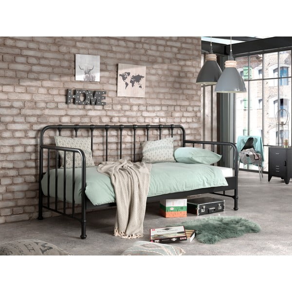 Sivi metalni dječji krevet 90x200 cm BRONXX – Vipack-image-1