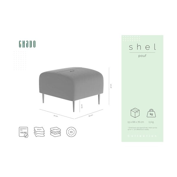 Tamnozeleni baršunasti tabure Ghado Shel-image-3