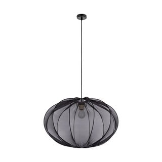 Crna viseća svjetiljka s tekstilnim sjenilom ø 60 cm Mellow – Candellux Lighting