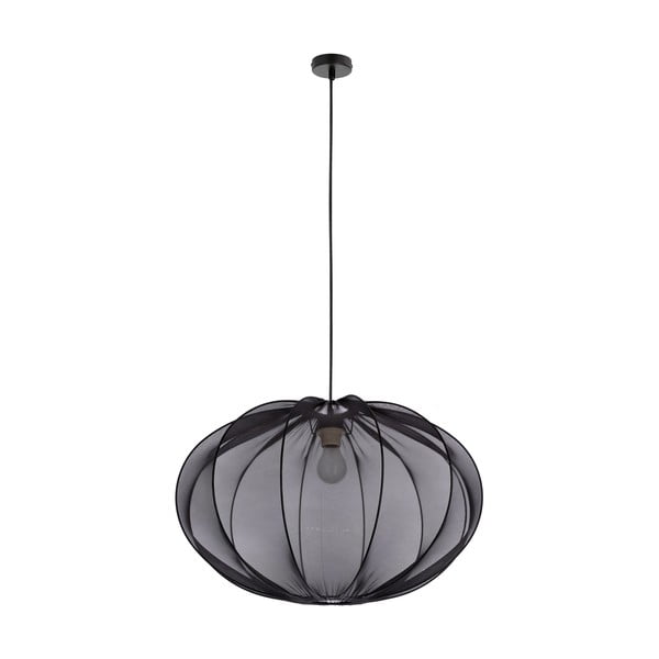 Crna viseća svjetiljka s tekstilnim sjenilom ø 60 cm Mellow – Candellux Lighting