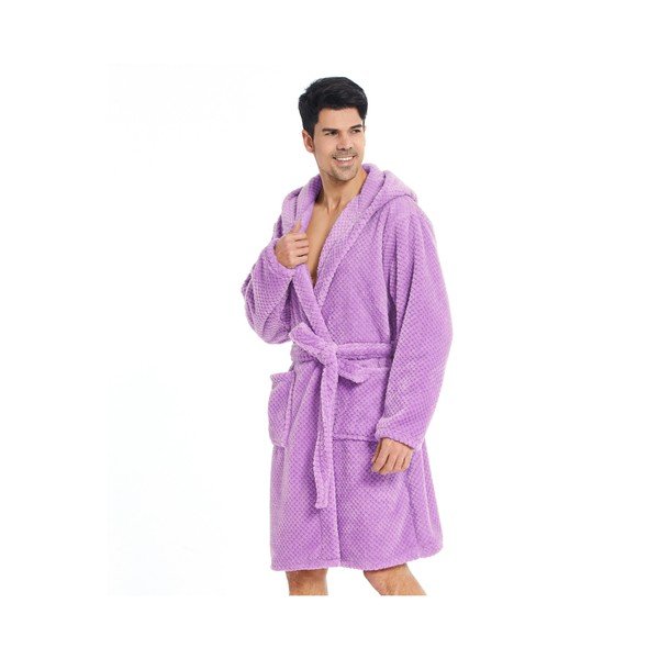 Ružičasti ljubičasti unisex kućni ogrtač od mikrovlakana DecoKing Sleepyhead, veličina XS-image-2