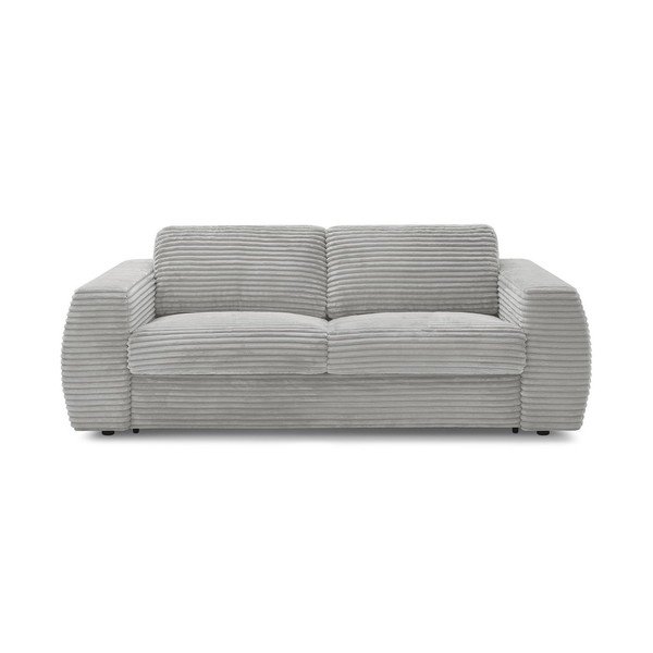 Svijetlo siva sofa za spavanje/sklopiva od samta 240 cm Hugo – Bobochic Paris