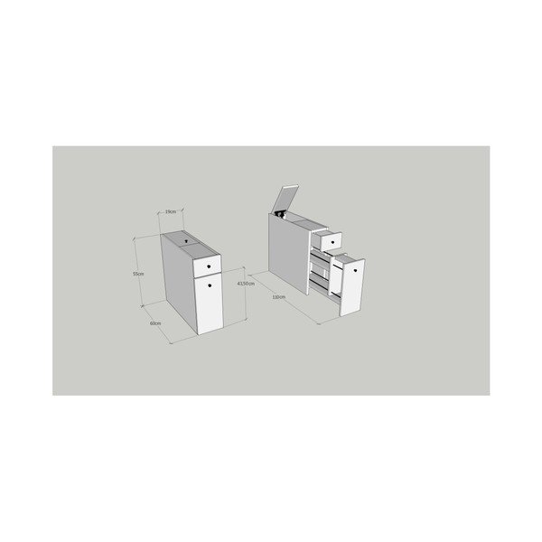 Bijela kupaonska ladica Garetto Calencia Bijela-image-1