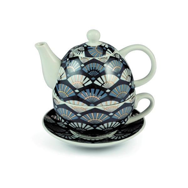 Plavi čajnik sa šalicom i tanjurićem Villa d&#39;Este Elegance