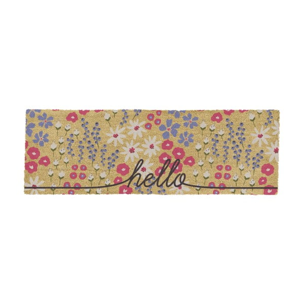 Otirač od kokosovih vlakana 40x120 cm Hello Scribbly Floral – Artsy Doormats