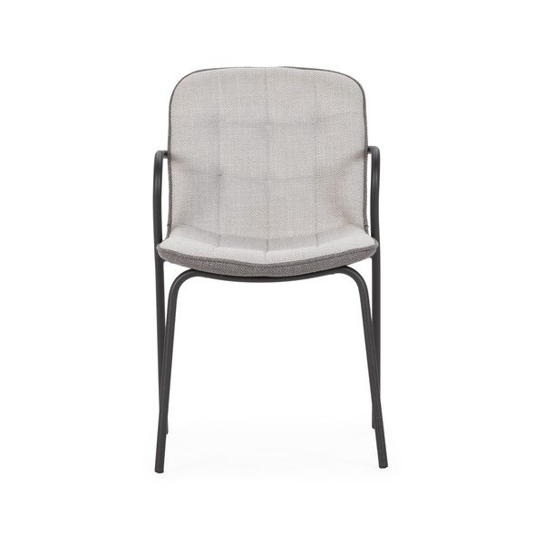 Svijetlo siva podstavljena blagovaonska stolica s naslonima za ruke Angie – Marckeric-image-2