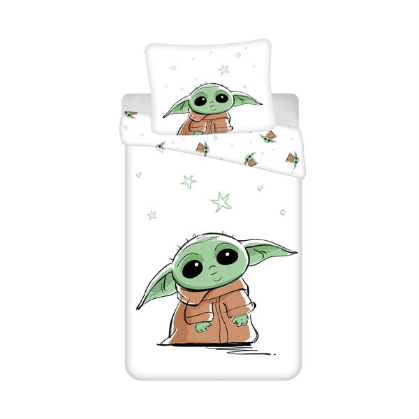 Pamučna dječja posteljina za krevet za jednu osobu 140x200 cm Star Wars Baby Yoda – Jerry Fabrics