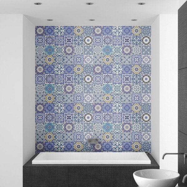 Set od 24 zidnih samoljepljivih naljepnica Ambiance Wall Stickers Tiles Flamenco, 10 x 10 cm-image-1