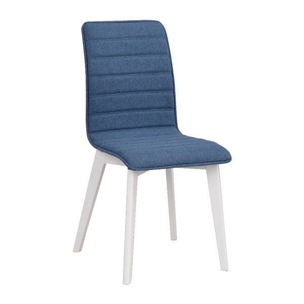 Plava stolica za blagovanje s bijelim rowico Grace nogama