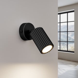 Crna zidna lampa Gleam – Nice Lamps