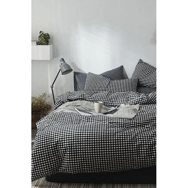 Siva posteljina za bračni krevet/s produženom plahtom  200x220 cm - Mila Home