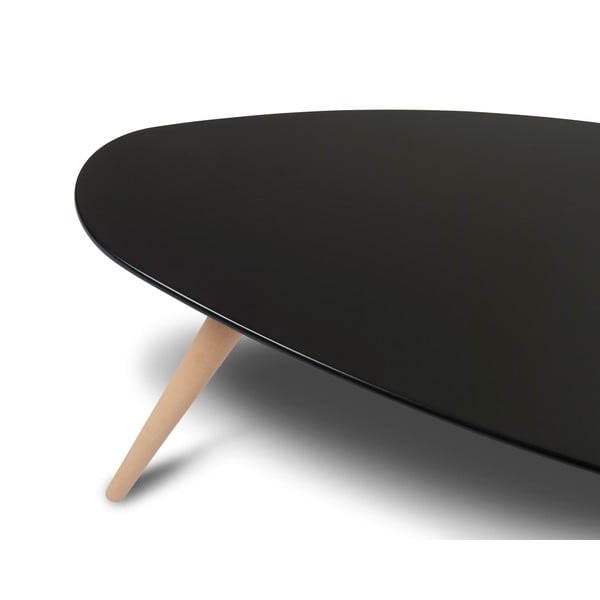 Crni stolić za kavu s nogama od bukovog drveta Furnhouse Fly, 116 x 66 cm-image-1