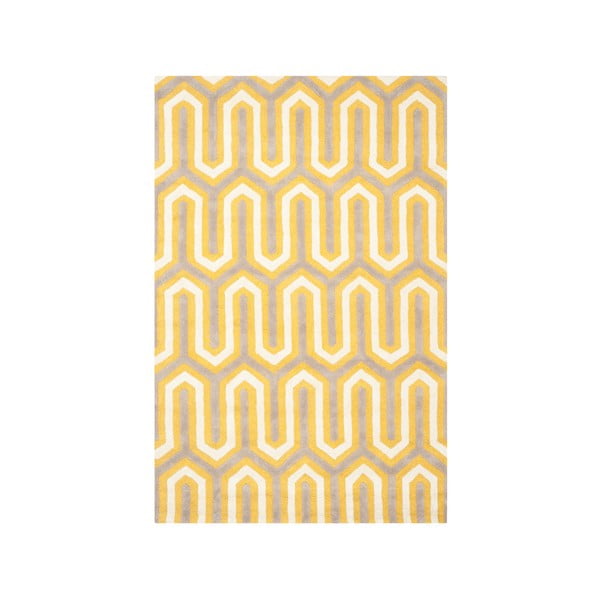 Žuti vuneni tepih Leta, 121 x 182 cm