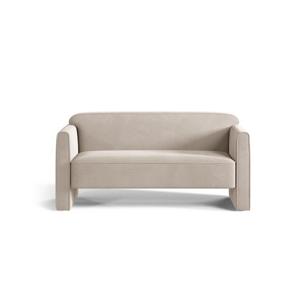 Bež baršunasti sofa 140 cm Abby – Micadoni 