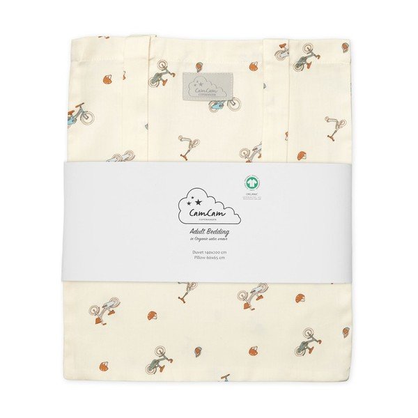 Svijetlo žuta dječja posteljina za krevet za jednu osobu od organskog pamuka 140x200 cm Bicycles – Cam Cam Copenhagen-image-2