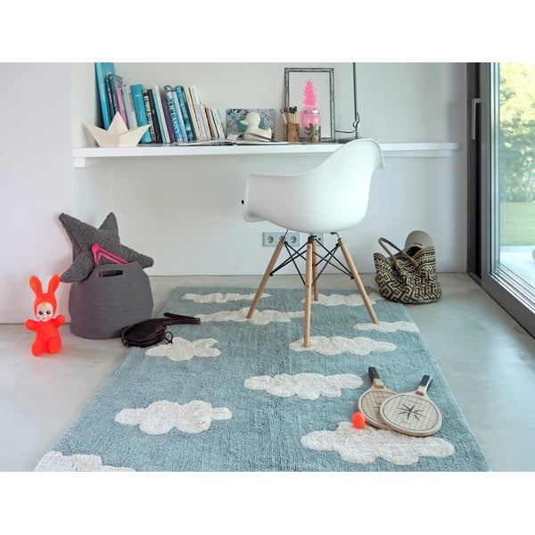 Plavi periv/ručno rađen pamučan dječji tepih 120x160 cm Clouds Vintage Blue – Lorena Canals-image-1