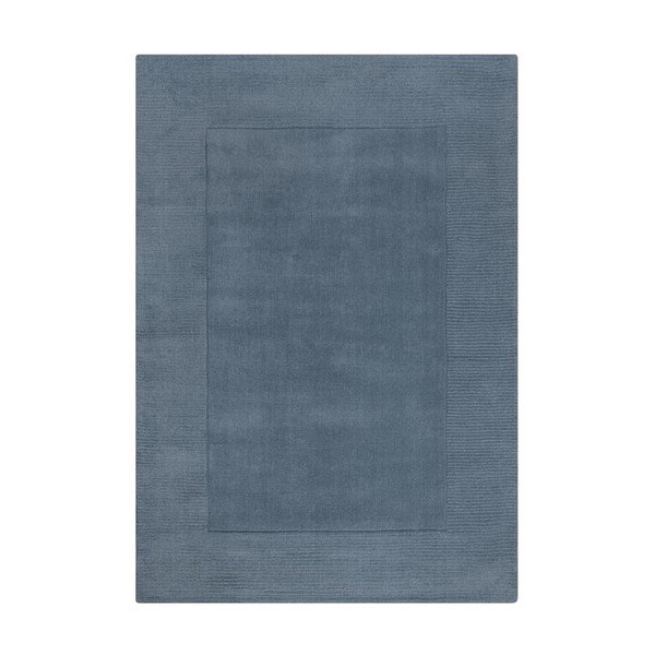 Tamno plavi ručno rađen vunen tepih 120x170 cm Textured Wool Border – Flair Rugs