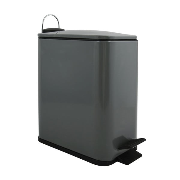 Tamno siva željezna kanta za smeće s pedalom 5 l   Erik – Spirella