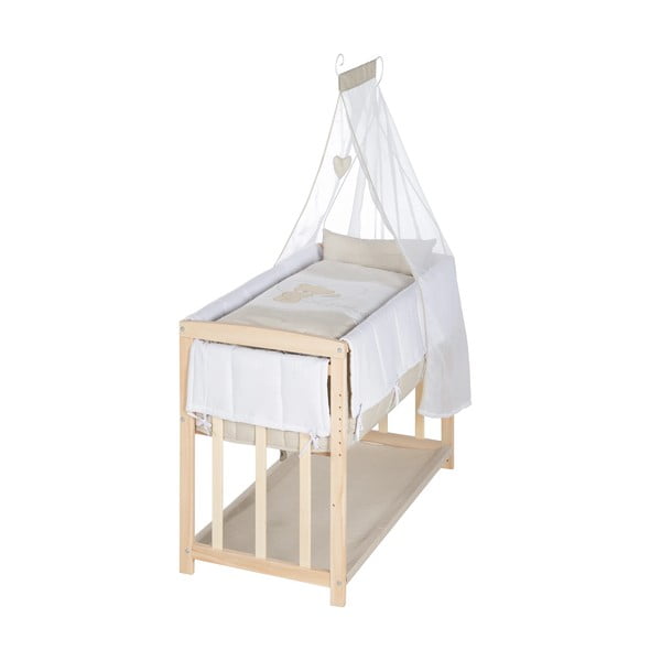 Kolijevka s prostorom za pohranu/s baldihanom 90x45 cm u prirodnoj boji Liebhabär – Roba-image-2