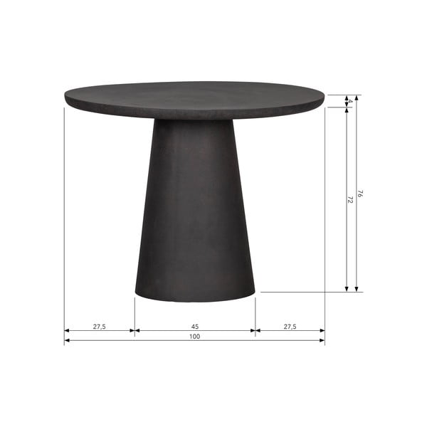 Smeđe-sivi vrtni pomoćni stolić WOOOD Damon, ø 100-image-2