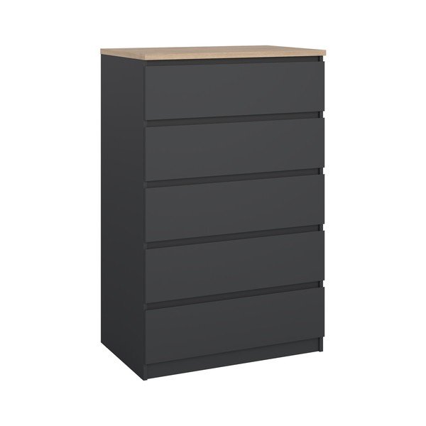 Tamno siva komoda 77x121x50 cm Naia – Tvilum-image-2