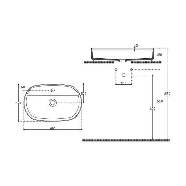 Bijeli keramički umivaonik 60x40 cm Infinity Oval – Sapho-image-3