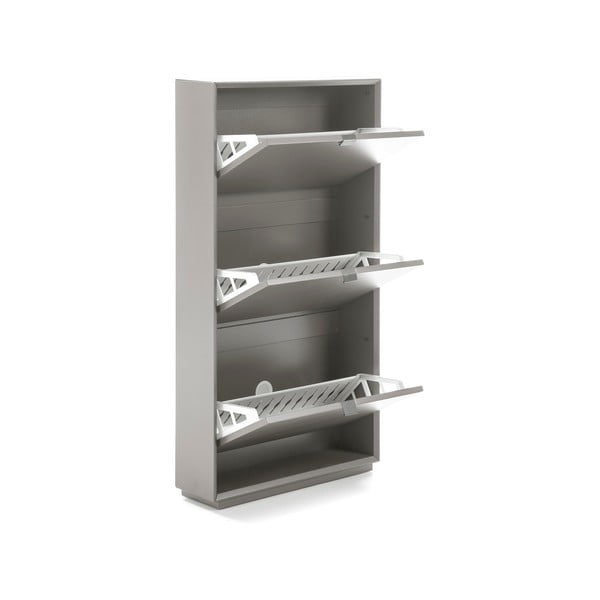 Sivi ormar za cipele s 3 ladicama Marckeric Luka-image-3