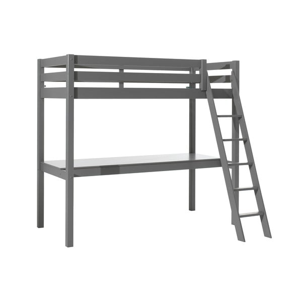 Sivi podignuti dječji krevet od masivnog bora 90x200 cm PINO – Vipack