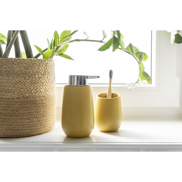 Žuta keramička čašica za četkice za zube Badi - Wenko-image-1