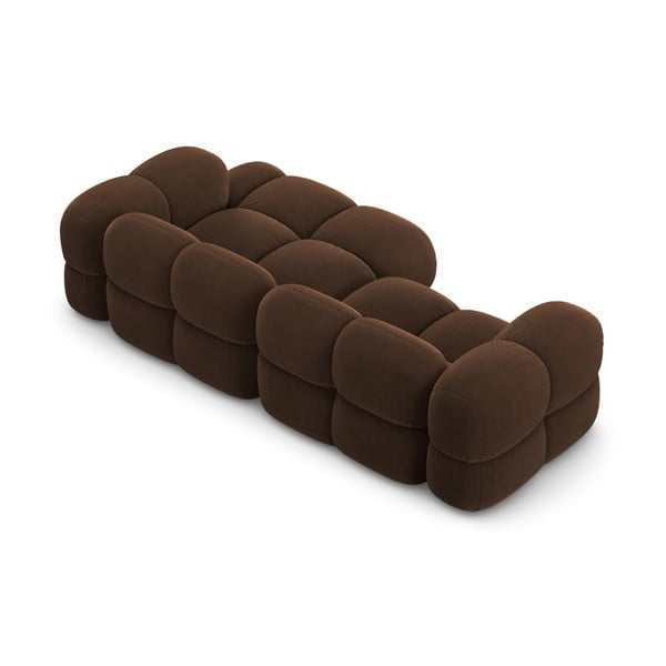 Tamno smeđa baršunasti kutna garnitura (s desnim kutom/s ležaljkom) Loretto – Cosmopolitan Design-image-4