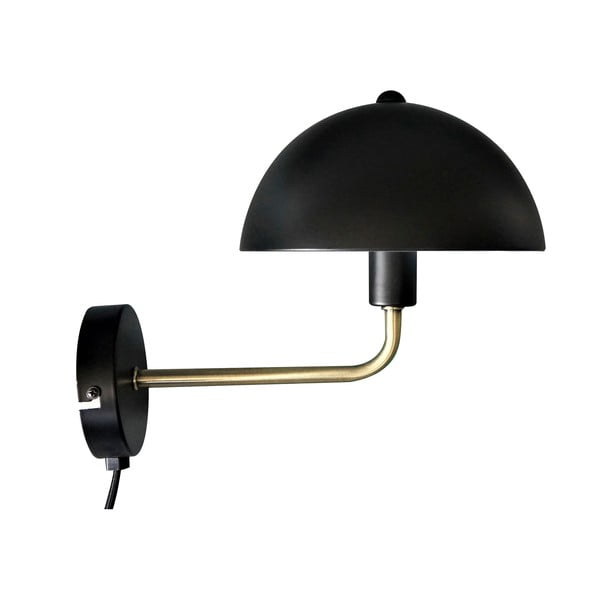 Zidna lampa u crnoj i zlatnoj boji Leitmotiv Bonnet, visina 25 cm