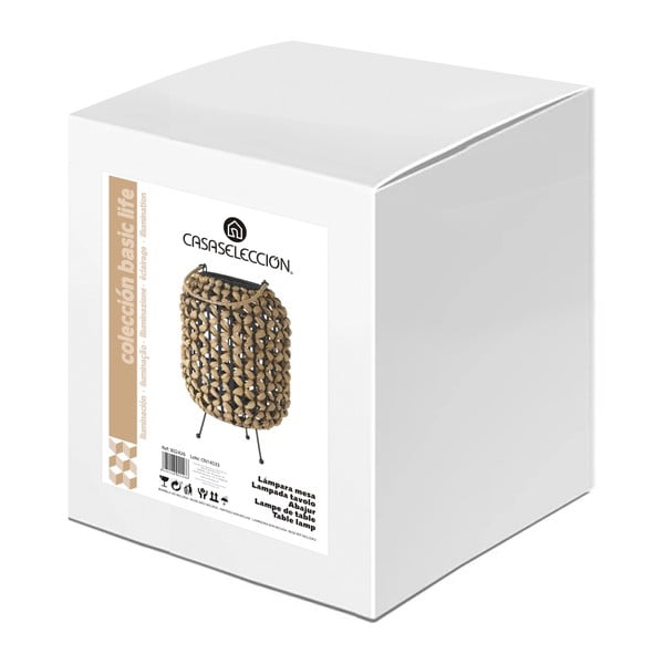 Crna/natur stolna lampa (visina 30 cm) – Casa Selección-image-4