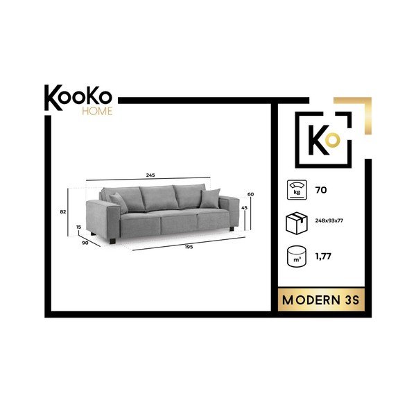 Bež kauč Kooko Home Modern, 245 cm-image-3