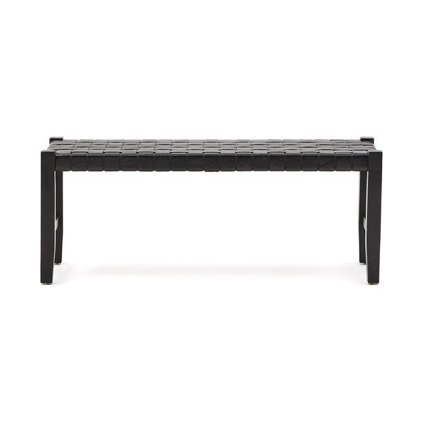 Crna kožna klupa Calixta – Kave Home