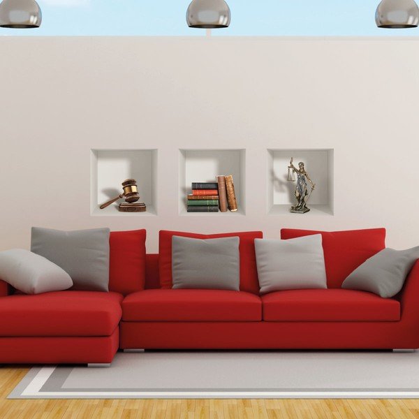 Set od 3 3D zidne naljepnice Ambiance Justice-image-1