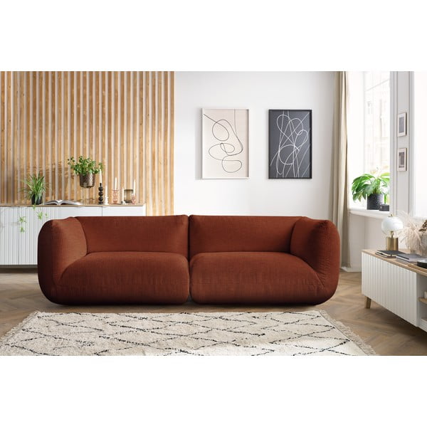 Narančasta samt sofa 260 cm Lecomte - Bobochic Paris-image-1