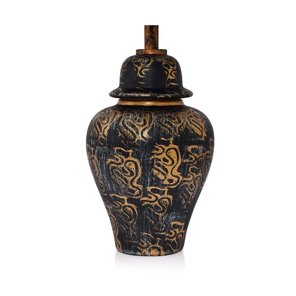 Crna stolna lampa s tekstilnim sjenilom (visina 54 cm) Derin – Opviq lights-image-3