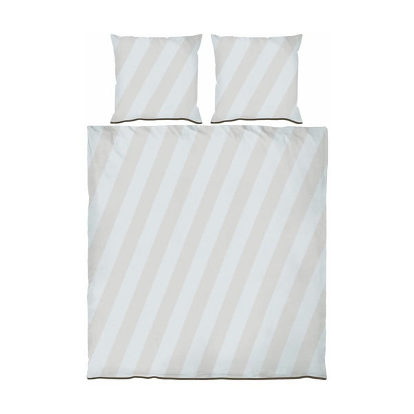 Svijetlo siva/bež posteljina za bračni krevet/za produženi krevet od pamučnog satena 200x220 cm Diagonal – Mette Ditmer Denmark