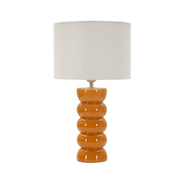 Senf žuta/bijela stolna lampa keramička s tekstilnim sjenilom (visina 46 cm) Torr – Mauro Ferretti